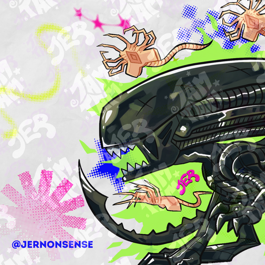 Stickers de vinil de 8cm de Depre y Alien
