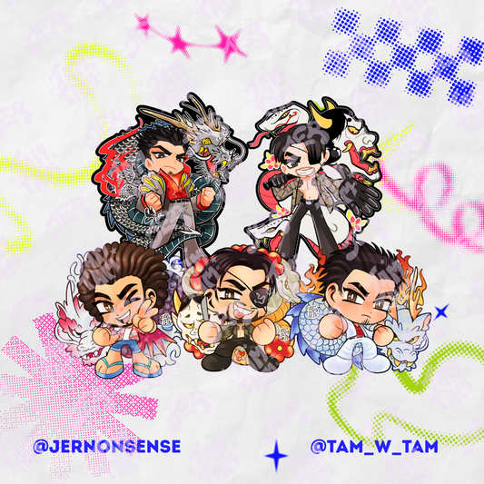 Stickers de vinil 8cm de Yakuzza game