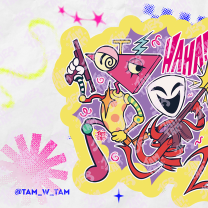 Stickers de vinil de 8cm de the amazing circus