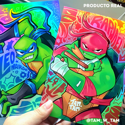 Posters holográficos de las tortugas mutantes