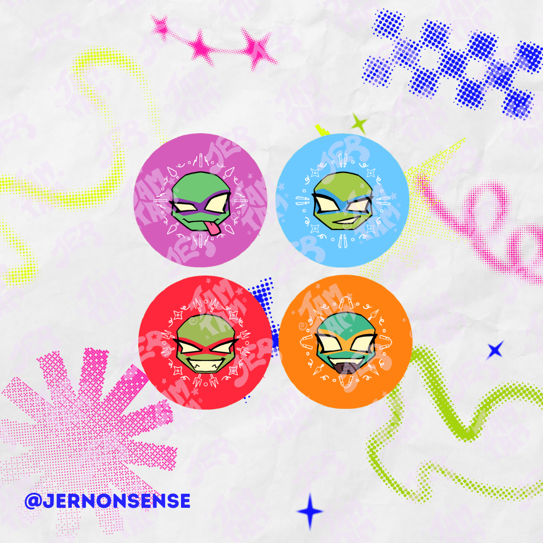 3.2 cm Button de las tortugas mutantes