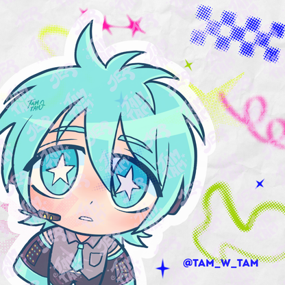 Stickers de vinil de 8cm de Miku & j-MUSIC