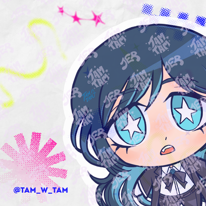 Stickers de vinil de 8cm de Miku & j-MUSIC