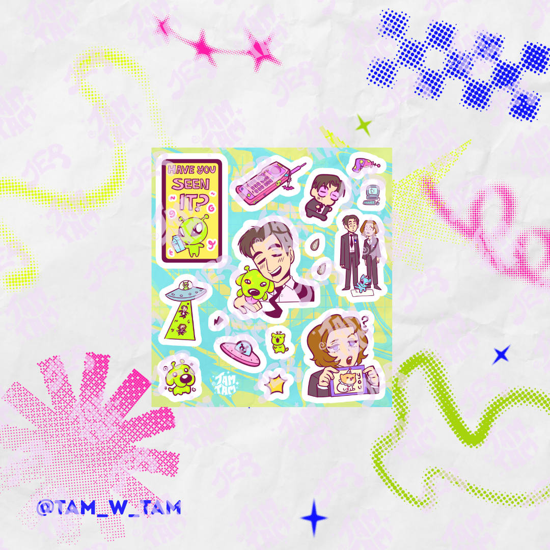 Plantilla de stickers de vinil de expedientes aliens